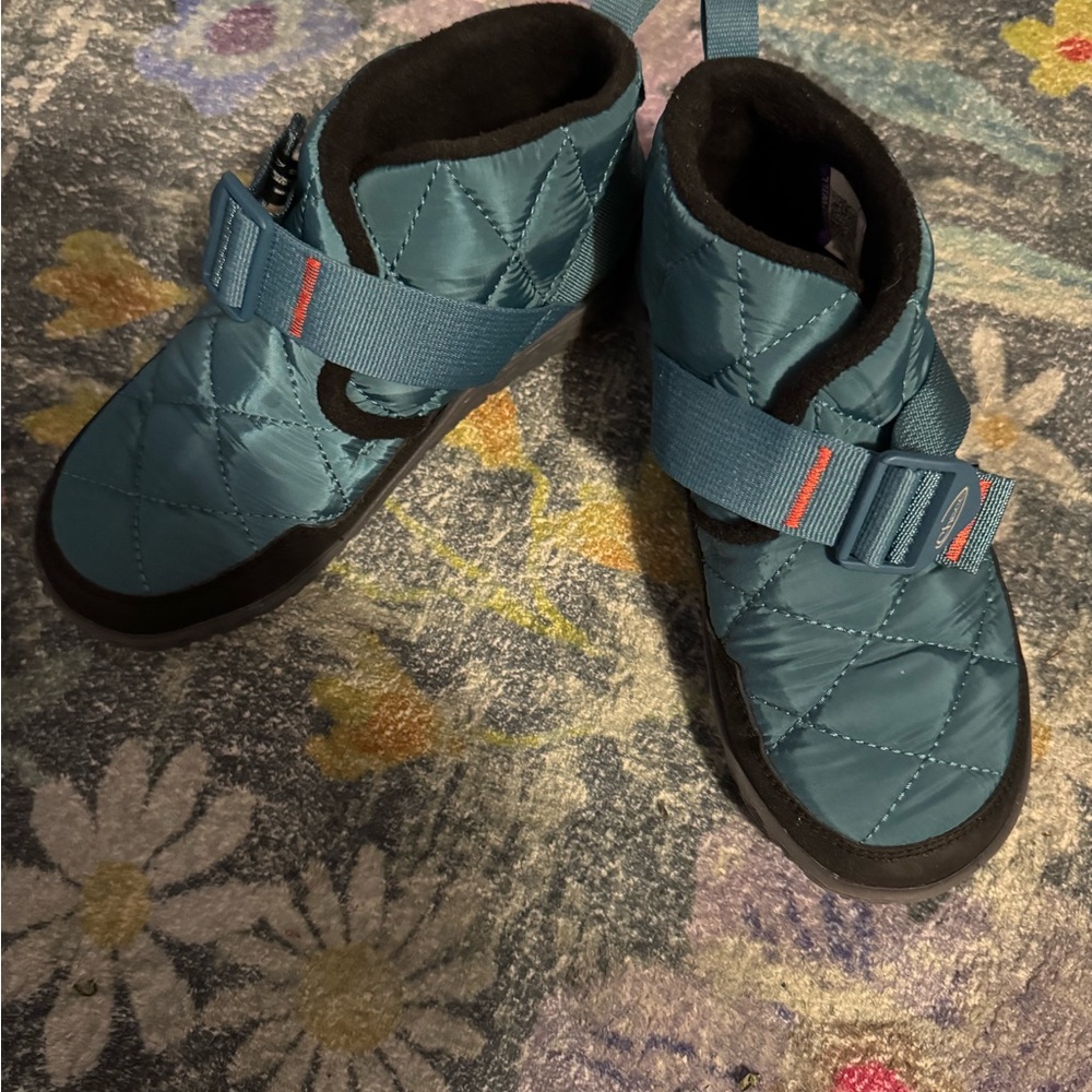 Chaco Teal Quilted Ankle Booties with Strap